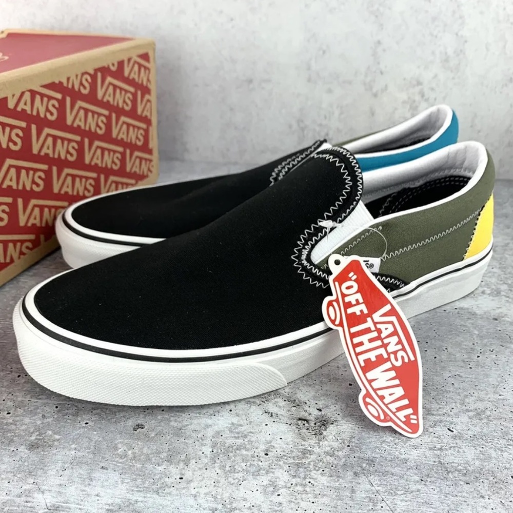 NEW Vans Zig Zag Classic Slip-On Multi/True White Sneakers